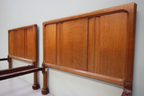 fig 1. Best Pair of Gordon Russell Oak Single Beds.