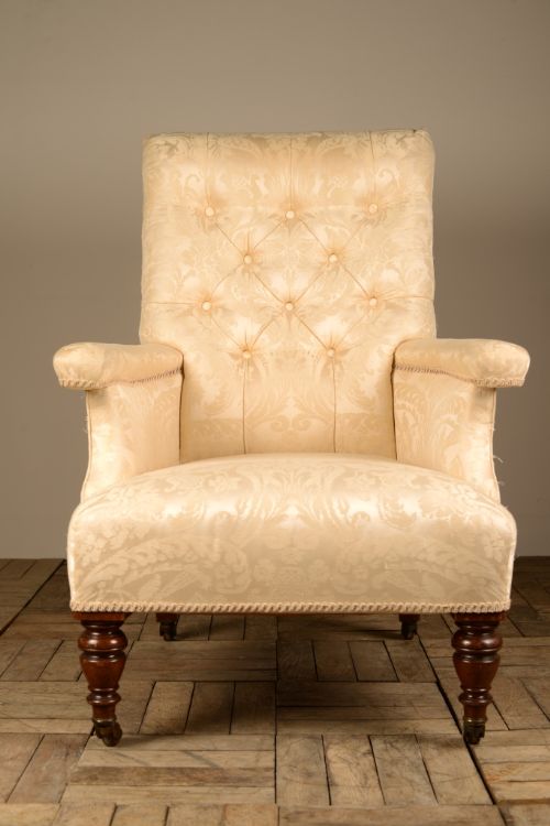 fig 1. English Antique Tall Backed Armchair