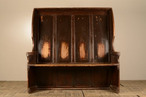 High Back Welsh Antique Elm Settle