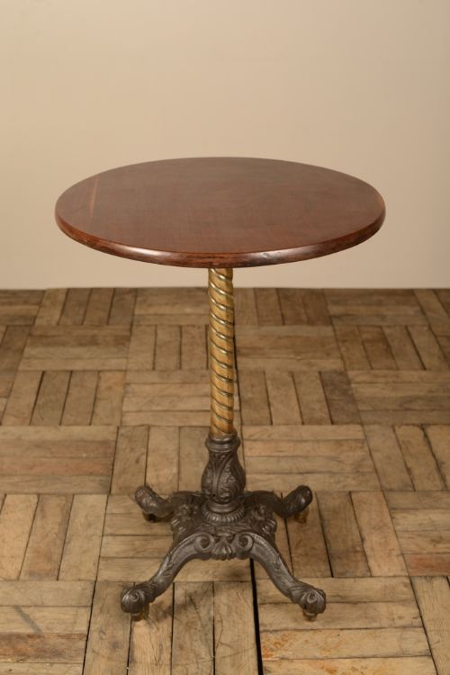 English Antique Cast Iron & Mahogany Adjustable Table