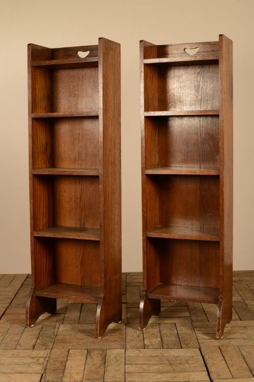 Pair of Liberty's Antique Oak Slender Bookcases