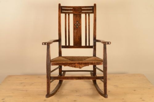 fig 1. English Antique Arts & Crafts Rocking Chair