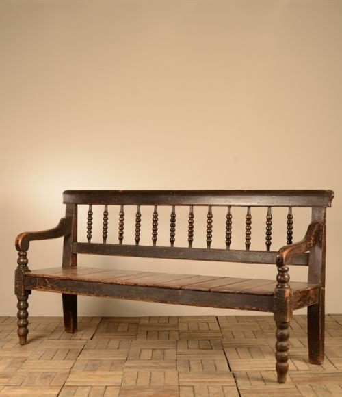 Cumbrian Painted Pine Antique Settle
