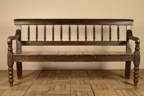 fig 1. Cumbrian Painted Pine Antique Settle