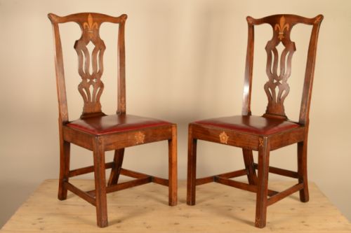 Pair of Georgian Antique Mahogany Side Chairs