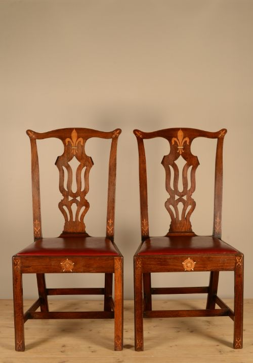 fig 1. Pair of Georgian Antique Mahogany Side Chairs
