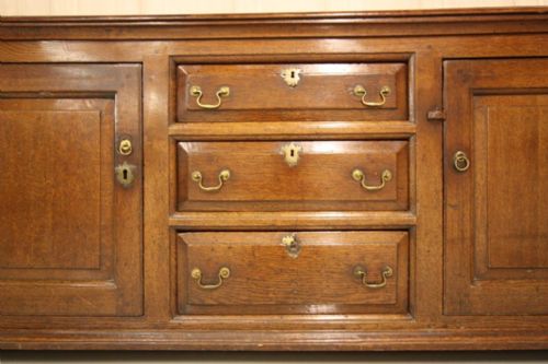 fig 1. Early 18th Century English Antique Oak Dresser Base