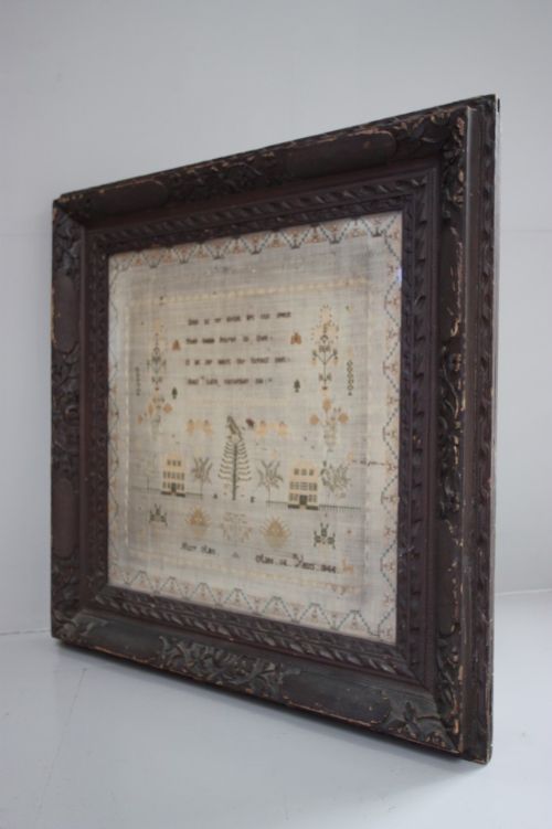 Georgian Antique Carved Pine Frame with Sampler