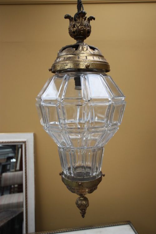 Beautiful Ormolu & Glass Antique Lantern