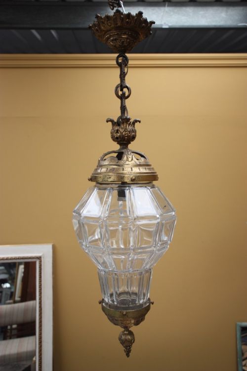 fig 1. Beautiful Ormolu & Glass Antique Lantern