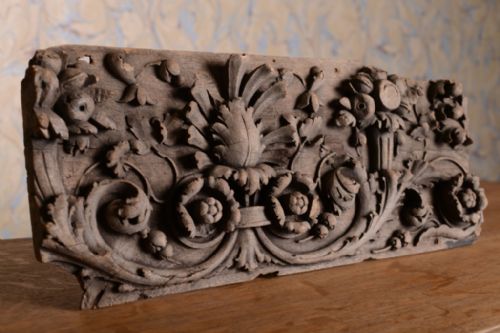 18th Century Antique Walnut Carved Panel