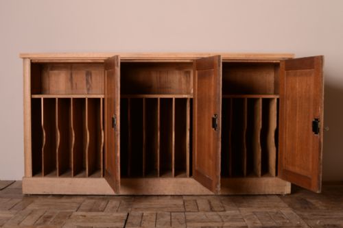 William IV Antique Oak Three Door Cupboard