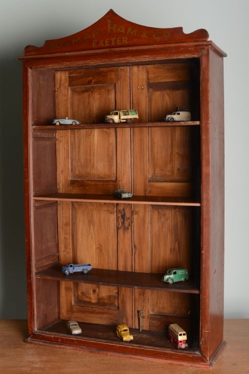fig 1. Glazed Antique Chemist Display Case.