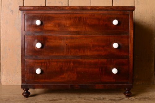 Miniature Antique Mahogany Chest of Drawers