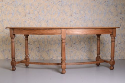 Antique Oak Curved Console Table by Waring & Gillows