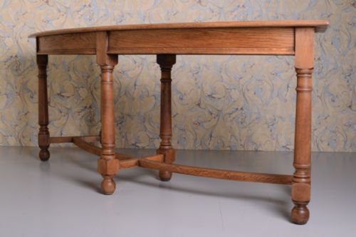 fig 1. Antique Oak Curved Console Table by Waring & Gillows
