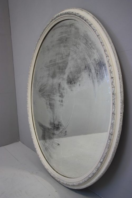 Antique 19th Century Gesso Framed Oval Mirror