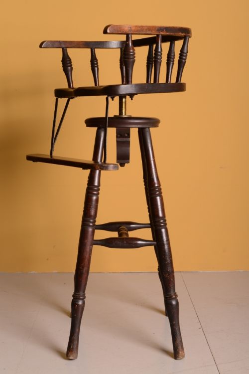 Tall English Antique Childrens Barber Chair