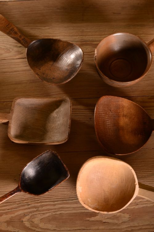 Collection of Welsh Antique Treen Ladles
