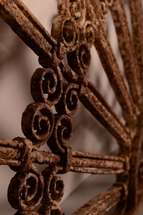 19th Century Antique Iron Arched Fan Light