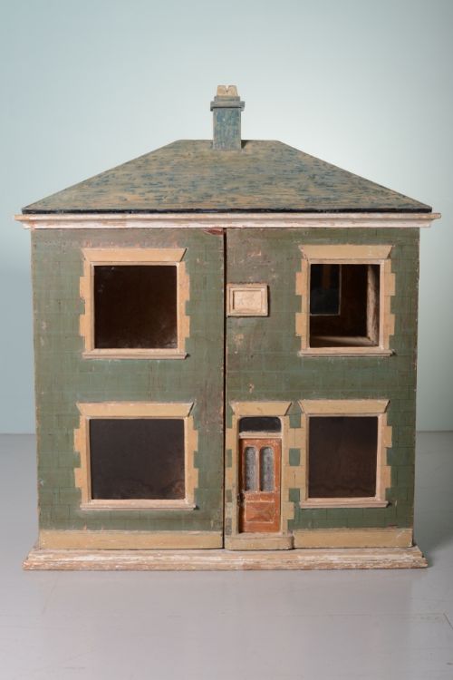 English Antique Doll's House in Original Paint