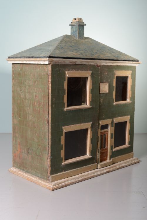 fig 1. English Antique Doll's House in Original Paint