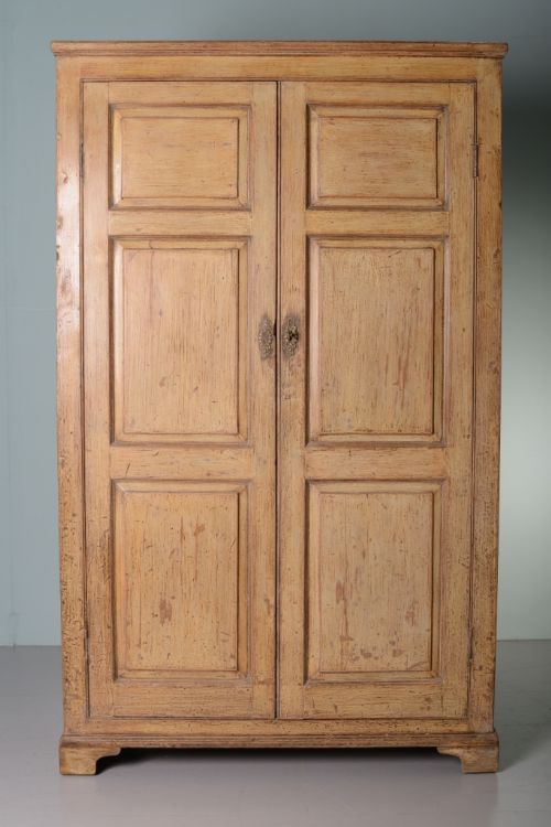 18th Century Antique Cupboard in Original Cream Paint