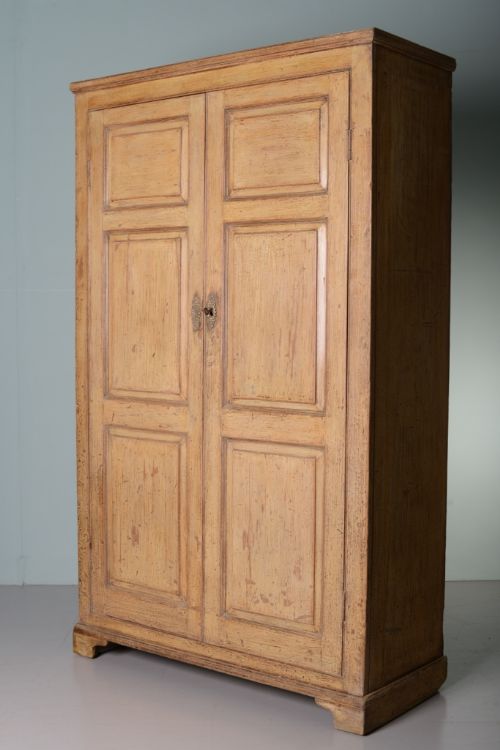 fig 1. 18th Century Antique Cupboard in Original Cream Paint