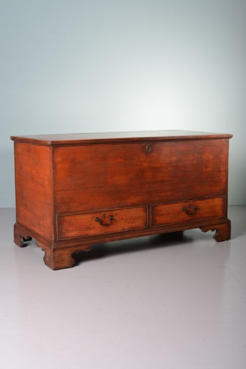 Georgian Antique Pine Bedding Box in Original Paint