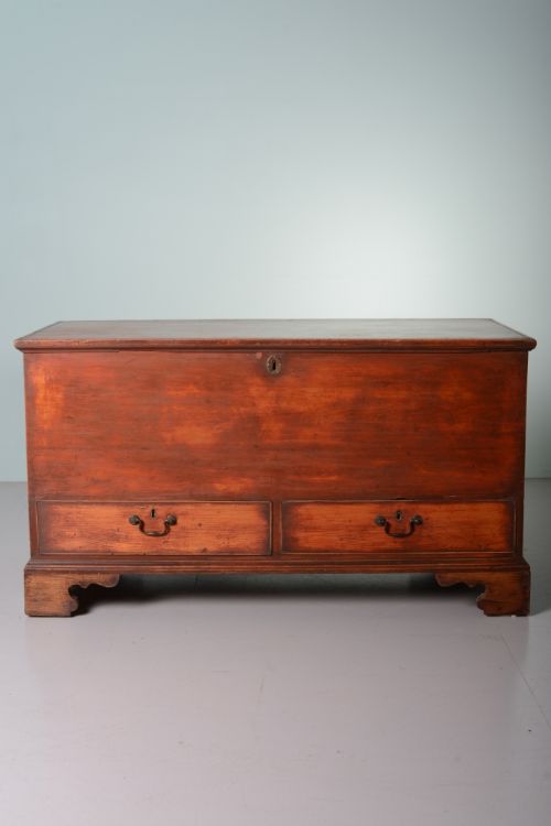 fig 1. Georgian Antique Pine Bedding Box in Original Paint