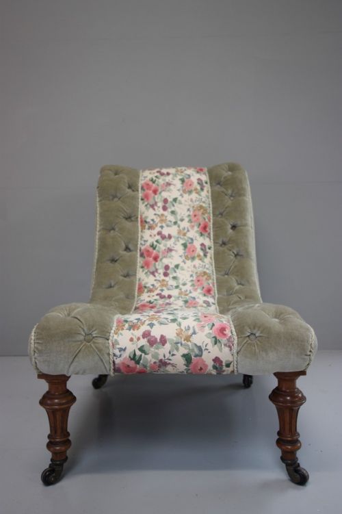 fig 2. Quality 19th Century Antique Slipper Chair