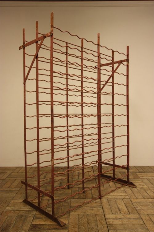 Large Edwardian Antique Metal Wine Rack