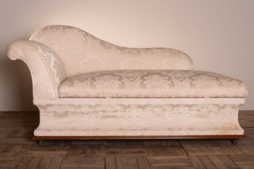 fig 1. Unusual English Antique Chaise Longue & Ottoman