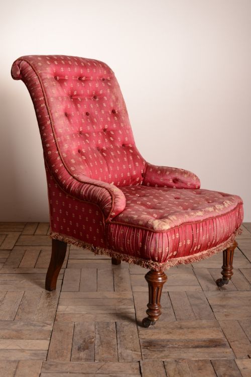 English Antique Upholstered Armchair