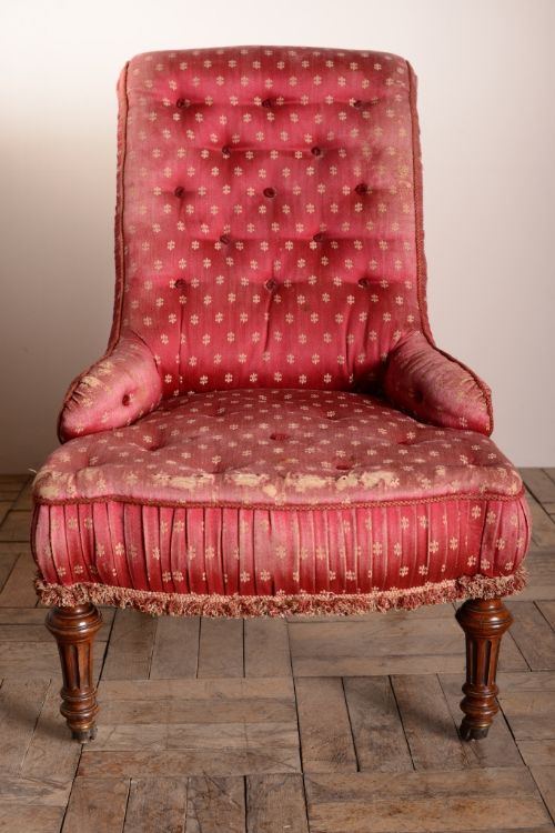 fig 1. English Antique Upholstered Armchair