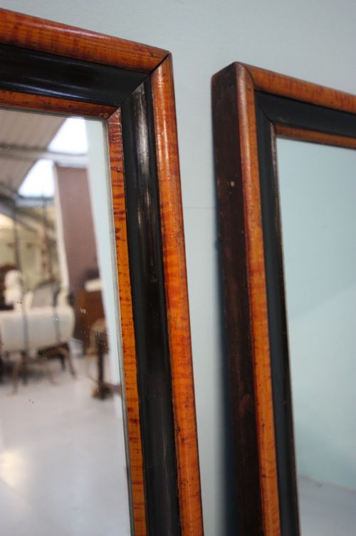 Pair of Regency Antique Faux Maple Mirrors