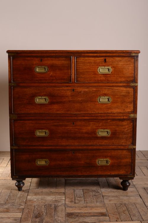 fig 1. Rosewood Antique Military Chest of Drawers