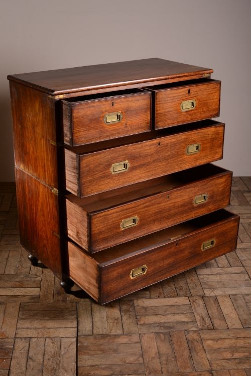 fig 2. Rosewood Antique Military Chest of Drawers