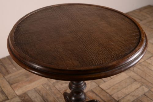 fig 1. Unusual Mahogany & Iron Antique Tripod Table