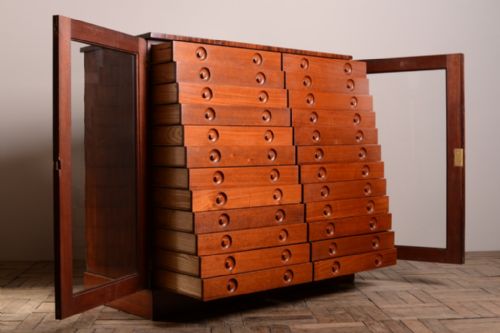 fig 2. Regency Antique Mahogany Collectors Cabinet