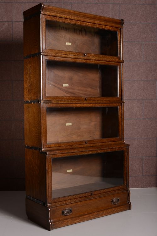 fig 1. Pair of Antique Oak Globe Wernicke Bookcases