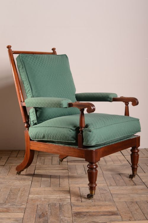 William IV Antique Mahogany Open Armchair