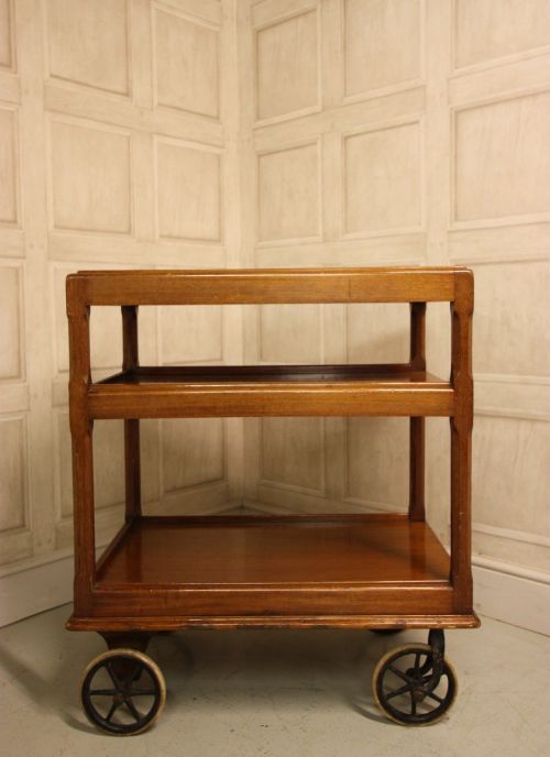 fig 1. English Antique Mahogany Tiered Trolley