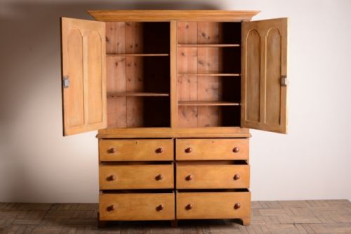 Antique Cupboard in Great Original Cream Paint.