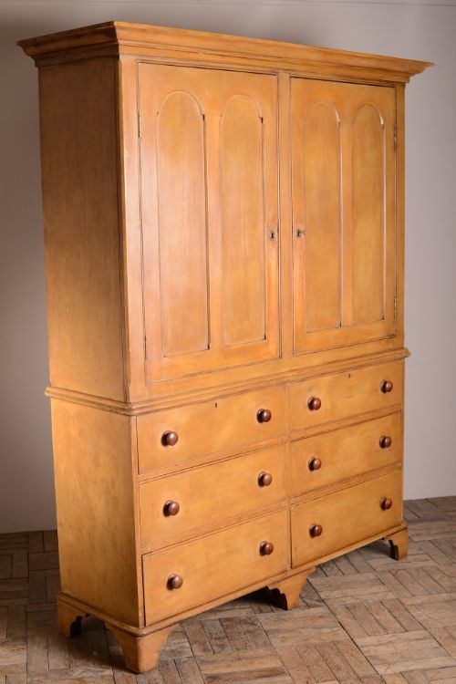 fig 2. Antique Cupboard in Great Original Cream Paint.