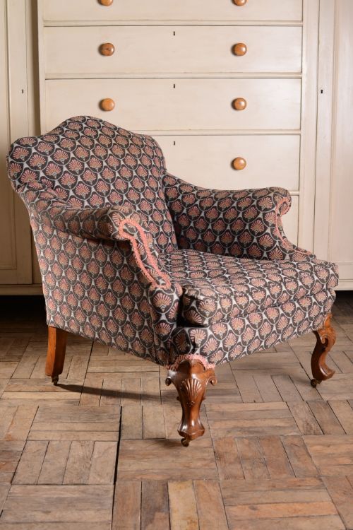Large Proportioned Antique Upholstered Armchair