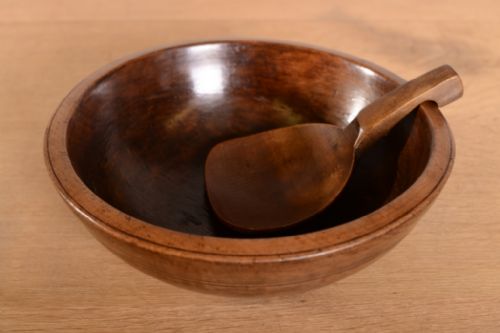 English Antique Sycamore Dairy Bowl