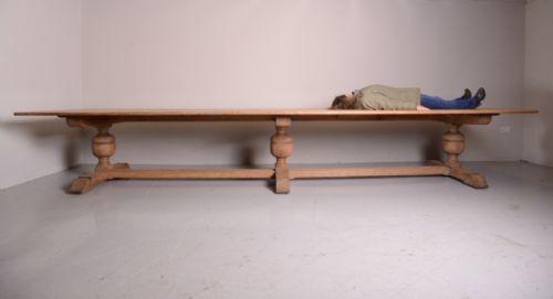 Massive 16ft English Antique Oak Dining Table.