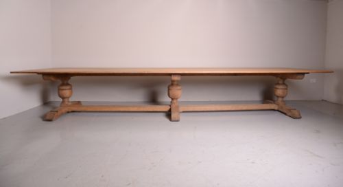 fig 1. Massive 16ft English Antique Oak Dining Table.