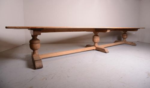 fig 2. Massive 16ft English Antique Oak Dining Table.